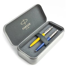 Parker Jotter Originals Yellow ir Blue tušinukų dovanų rinkinys su metaliniu dėklu kaina ir informacija | Rašymo priemonės | pigu.lt