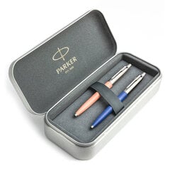 Parker Jotter Originals Powder Pink ir Blue tušinukų dovanų rinkinys su metaliniu dėklu kaina ir informacija | Rašymo priemonės | pigu.lt