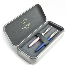 Parker Jotter Originals Pink ir Blue tušinukų dovanų rinkinys su metaliniu dėklu kaina ir informacija | Rašymo priemonės | pigu.lt