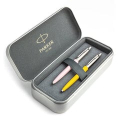 Parker Jotter Originals Pink ir Yellow tušinukų dovanų rinkinys su metaliniu dėklu kaina ir informacija | Rašymo priemonės | pigu.lt