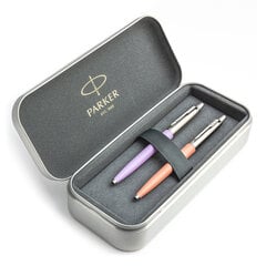 Parker Jotter Originals Lilac ir Powder Pink dovanų rinkinys su metaliniu dėklu kaina ir informacija | Rašymo priemonės | pigu.lt