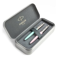 Parker Jotter Originals Pink and Mint tušinukų dovanų rinkinys su metaliniu dėklu kaina ir informacija | Rašymo priemonės | pigu.lt