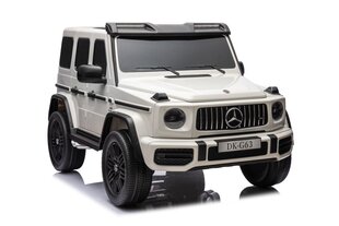 Dvivietis elektrinis džipas vaikams Mercedes G63 XXL 4x4, 24V, baltas kaina ir informacija | Elektromobiliai vaikams | pigu.lt