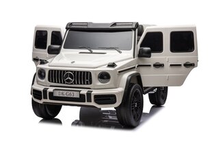 Dvivietis elektrinis džipas vaikams Mercedes G63 XXL 4x4, 24V, baltas kaina ir informacija | Elektromobiliai vaikams | pigu.lt