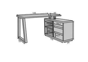 Письменный стол ADRK Furniture Iwo II, черный/коричневый цена и информация | Компьютерные, письменные столы | pigu.lt