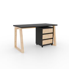 Письменный стол ADRK Furniture Iwo I, черный/коричневый цена и информация | Компьютерные, письменные столы | pigu.lt