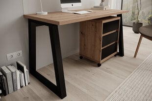 Письменный стол ADRK Furniture Iwo I, коричневый/черный цена и информация | Компьютерные, письменные столы | pigu.lt