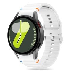 TECH-PROTECT SILIKONINIS SPORTINIS SAMSUNG GALAXY WATCH 4 | 5 | 5 PRO | 6 | 7 | FE WHITE kaina ir informacija | Išmaniųjų laikrodžių ir apyrankių priedai | pigu.lt