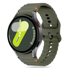 TECH-PROTECT SILIKONINIS SPORTINIS SAMSUNG GALAXY WATCH 4 | 5 | 5 PRO | 6 | 7 | FE ARMY GREEN kaina ir informacija | Išmaniųjų laikrodžių ir apyrankių priedai | pigu.lt