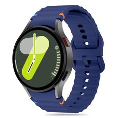 TECH-PROTECT SILIKONINIS SPORTINIS SAMSUNG GALAXY WATCH 4 | 5 | 5 PRO | 6 | 7 | FE TAMSIAI MĖLYNAS kaina ir informacija | Išmaniųjų laikrodžių ir apyrankių priedai | pigu.lt