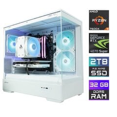 Kompiuteris MonsterX Ryzen 5 7600X 32GB 2TB NVME RTX4070S kaina ir informacija | Stacionarūs kompiuteriai | pigu.lt