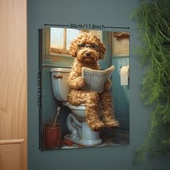 '1 vnt goldendoodle vonios drobės sienų menas – humoristinis medinis įrėmintas spaudinys tualeto dekoravimui' kaina ir informacija | Piešimo, tapybos, lipdymo reikmenys | pigu.lt