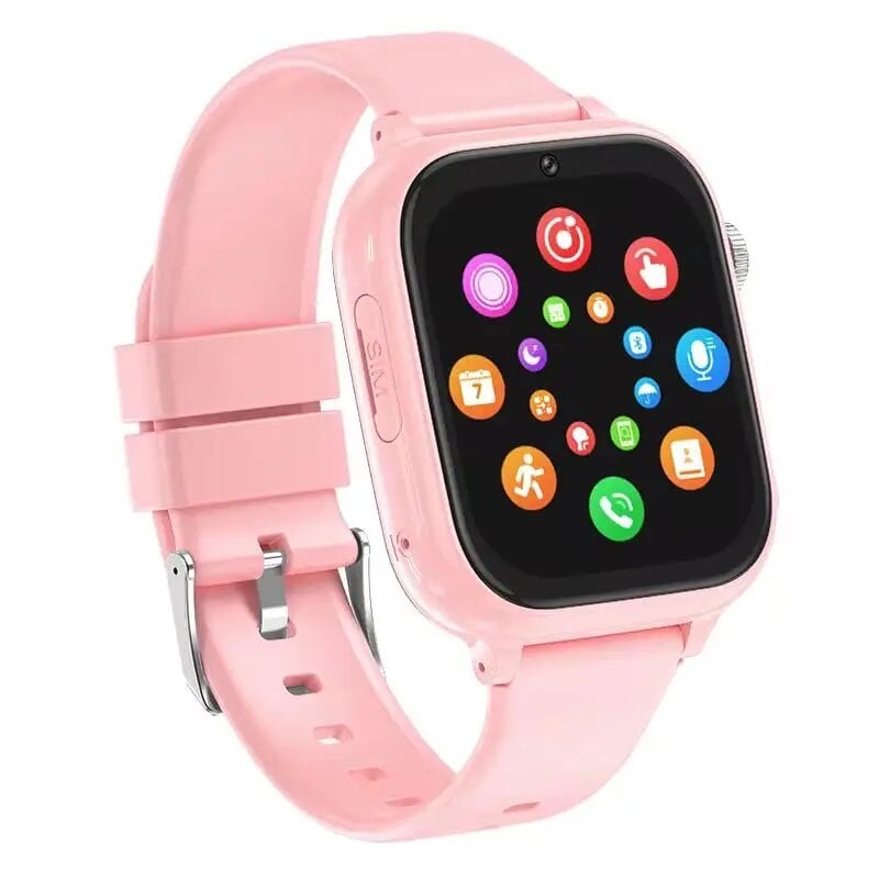 Vaikiškas išmanusis laikrodis Happyjoe QSmart Pink, 4G, video call + dvi apyrankės kaina ir informacija | Išmanieji laikrodžiai (smartwatch) | pigu.lt