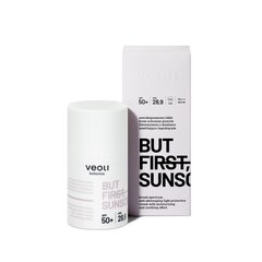 "Veoli Botanica" - BUT FIRST, SUNSCREEN Plataus spektro šviesos apsaugos kremas nuo fotosenėjimo su drėkinamuoju ir raminamuoju poveikiu SPF 50+, 50ml kaina ir informacija | Veido aliejai, serumai | pigu.lt