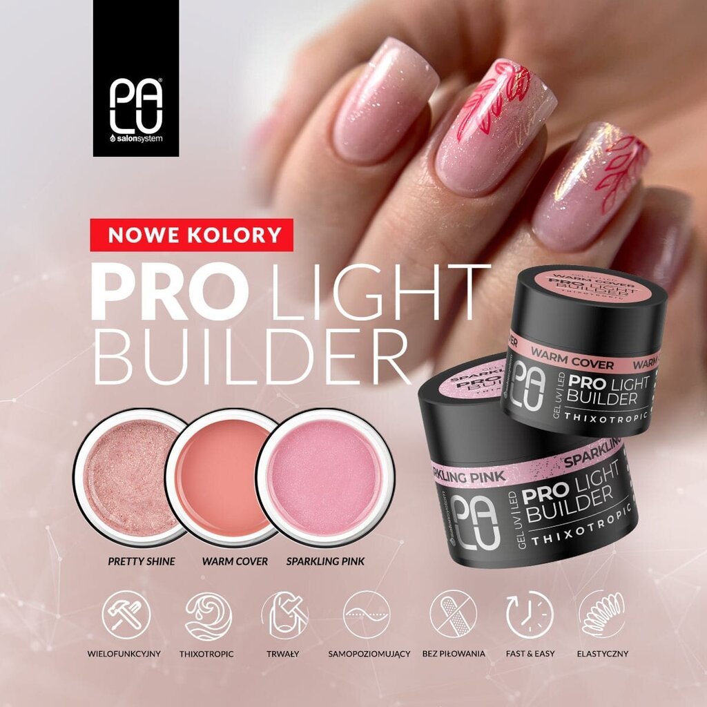 Poligelis Palu Pro Light Builder Gel Pretty Shine, 90 g kaina ir informacija | Nagų lakai, stiprintojai | pigu.lt