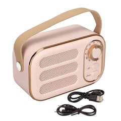 Bluetooth garsiakalbis Stereo HiFi Garsas USB Įkrovimas Retro nešiojamasis belaidis garsiakalbis, skirtas Home Travel Pink kaina ir informacija | Garso kolonėlės | pigu.lt