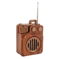 Retro Bluetooth garsiakalbis Radijas Wood Grain HiFi Lossless Sound Palaiko U disko atminties kortelę Bluetooth garsiakalbis su FM radiju kaina ir informacija | Garso kolonėlės | pigu.lt