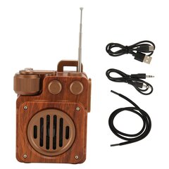 Retro Bluetooth garsiakalbis Radijas Wood Grain HiFi Lossless Sound Palaiko U disko atminties kortelę Bluetooth garsiakalbis su FM radiju kaina ir informacija | Garso kolonėlės | pigu.lt