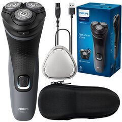 "Philips" skustuvas S1142/00 + PHILIPS skustuvo dėklas juodas kaina ir informacija | Plaukų kirpimo mašinėlės | pigu.lt