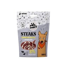 Mr. Bandit Steaks su ėriena ir antiena, 500 g kaina ir informacija | Skanėstai šunims | pigu.lt