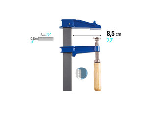 PIHER BLUELINE EM 20 CM SRAIGTINIS KOMPRESORIUS / 900 KG GALIA kaina ir informacija | Mechaniniai įrankiai | pigu.lt