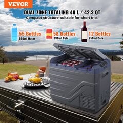 Vevor 40L XL 12/24V kaina ir informacija | Automobiliniai šaldytuvai | pigu.lt