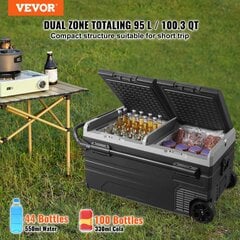 Vevor 95L XXL 12V kaina ir informacija | Automobiliniai šaldytuvai | pigu.lt