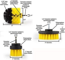 Nailoninių šveitimo šepetėlių rinkinys suktuvams | 1/4" | 3 vnt. kaina ir informacija | Mechaniniai įrankiai | pigu.lt