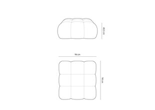 Pufas Micadoni Bellis, 94x94x40.5 cm, žalias kaina ir informacija | Sėdmaišiai ir pufai | pigu.lt