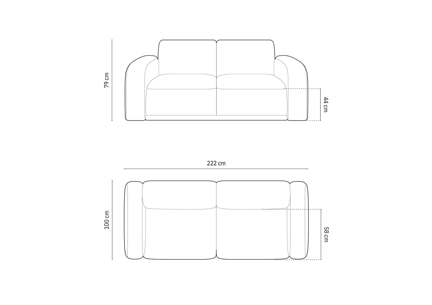 Sofa Micadoni Erin, 222x100x79 cm, žalia kaina ir informacija | Sofos | pigu.lt