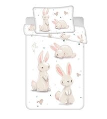 Jerry Fabrics vaikiškas patalynės komplektas Bunnies, 100x135, 2 dalių kaina ir informacija | Patalynė kūdikiams, vaikams | pigu.lt