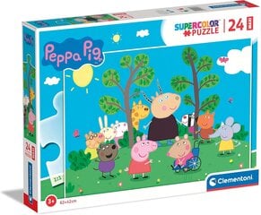 Clementoni Puzzle 24 Maxi SuperKolor Peppa Pig 24237 kaina ir informacija | Stalo žaidimai, galvosūkiai | pigu.lt