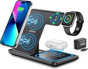 Беспроводная зарядка 3 в 1 для iPhone, Apple Watch, AirPods цена и информация | Зарядные устройства для телефонов | pigu.lt