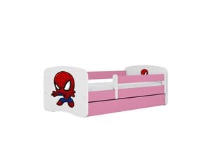 Vaikiška lova su čiužiniu ir stalčiumi Kocot Kids BabyDreams Pink spiderman, rožinė/balta kaina ir informacija | Vaikiškos lovos | pigu.lt