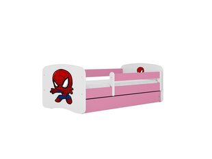 Vaikiška lova be čiužinio, su stalčiumi Kocot Kids BabyDreams Pink spiderman, rožinė kaina ir informacija | Vaikiškos lovos | pigu.lt