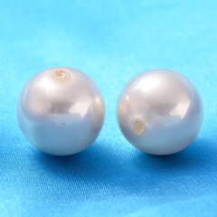 Karoliukai Shell Pearl, A Klasė, 8mm, Nepraleidžianti Skylė, Spalva: Balta, 5 vnt. kaina ir informacija | Papuošalų gamybai, vėrimui | pigu.lt