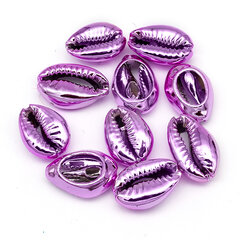 Cowrie Jūros Kriauklė, Galvanizavimas, Be Skylės, 17-21x11-14x6-8mm, Violetinė, 10 vnt. kaina ir informacija | Papuošalų gamybai, vėrimui | pigu.lt