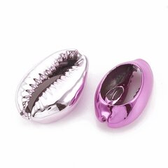 Cowrie Jūros Kriauklė, Galvanizavimas, Be Skylės, 17-21x11-14x6-8mm, Violetinė, 10 vnt. kaina ir informacija | Papuošalų gamybai, vėrimui | pigu.lt