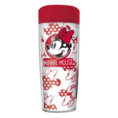 Minnie Mouse – kelioninis puodelis 533 ml (balta/raudona) kaina ir informacija | Taurės, puodeliai, ąsočiai | pigu.lt