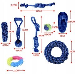 PetJet edukaciniai žaislai šunims, kamuoliukų ir traukimo virvių rinkinys, 8vnt kaina ir informacija | Žaislai šunims | pigu.lt