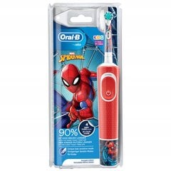 "Braun Oral-b Vitality 100 SpiderMan" dantų šepetėlis + 4 spalvoti antgaliai vaikams + dangtelis kaina ir informacija | Elektriniai dantų šepetėliai | pigu.lt