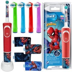 "Braun Oral-b Vitality 100 SpiderMan" dantų šepetėlis + 4 antgaliai vaikų spalva kaina ir informacija | Elektriniai dantų šepetėliai | pigu.lt