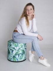 Пуф Bertoni для сада, гостиной, спальни, круглый,  40х40 см, Stripe Palm цена и информация | Садовые стулья, кресла, пуфы | pigu.lt