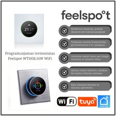 Programuojamas termostatas Feelspot WTH08.16W WiFi, baltas, Tuya, Smart Life kaina ir informacija | Laikmačiai, termostatai | pigu.lt