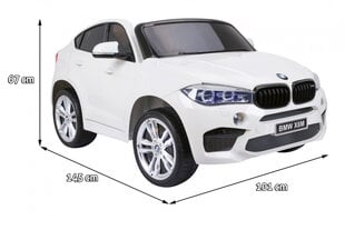 Dvivietis elektromobilis vaikams BMW X6 M XXL, baltas kaina ir informacija | Elektromobiliai vaikams | pigu.lt