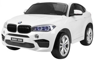 Dvivietis elektromobilis vaikams BMW X6 M XXL, baltas kaina ir informacija | Elektromobiliai vaikams | pigu.lt