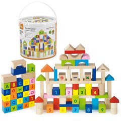 Medinės kaladėlės Viga Toys L-50288, 100 d. kaina ir informacija | Lavinamieji žaislai | pigu.lt