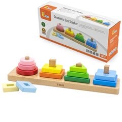 Medinis geometrinių figūrų rūšiuoklis Viga Toys L-44686, 12 d. kaina ir informacija | Lavinamieji žaislai | pigu.lt