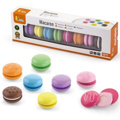 Mediniai pjaustomi macarons Viga Toys L-50807, įvairių spalvų, 8 vnt. kaina ir informacija | Žaislai mergaitėms | pigu.lt