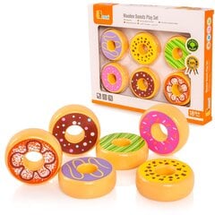 Medinių spurgų rinkinys Viga Toys L-51604, įvairių spalvų, 6 vnt. kaina ir informacija | Žaislai mergaitėms | pigu.lt